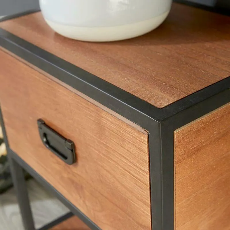 1 Drawer Dark Brown Side Table