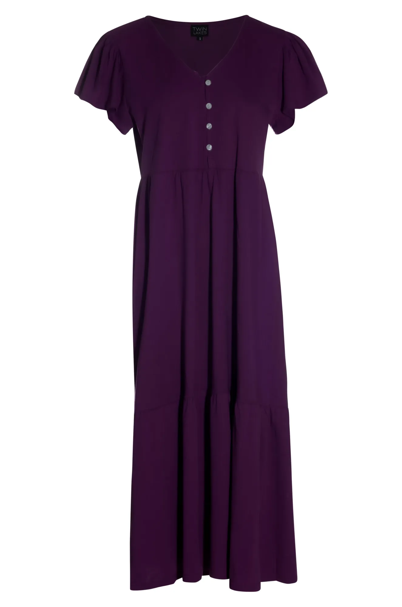 100% Cotton V neck Dress | MAGENTA | 6683AR