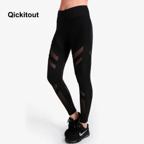 2018 Hot Sales Women Black Leggings Fitness leggings High Waist Elasticity Leggings Trouser Long Pants Mesh Leggings