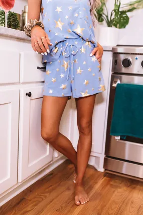 A Hint Of Stardust Shorts in Sky Blue