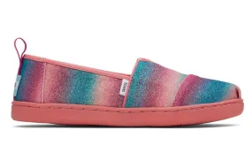 Alp Pink Rainbow Glitter Slip Ons