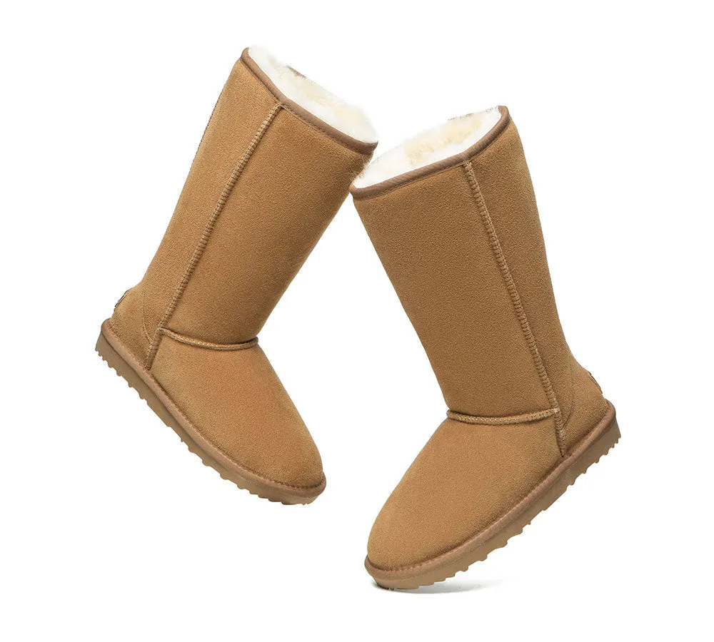 AUSTRALIAN SHEPHERD® UGG Boots Double Face Sheepskin Wool Tall Classic Suede