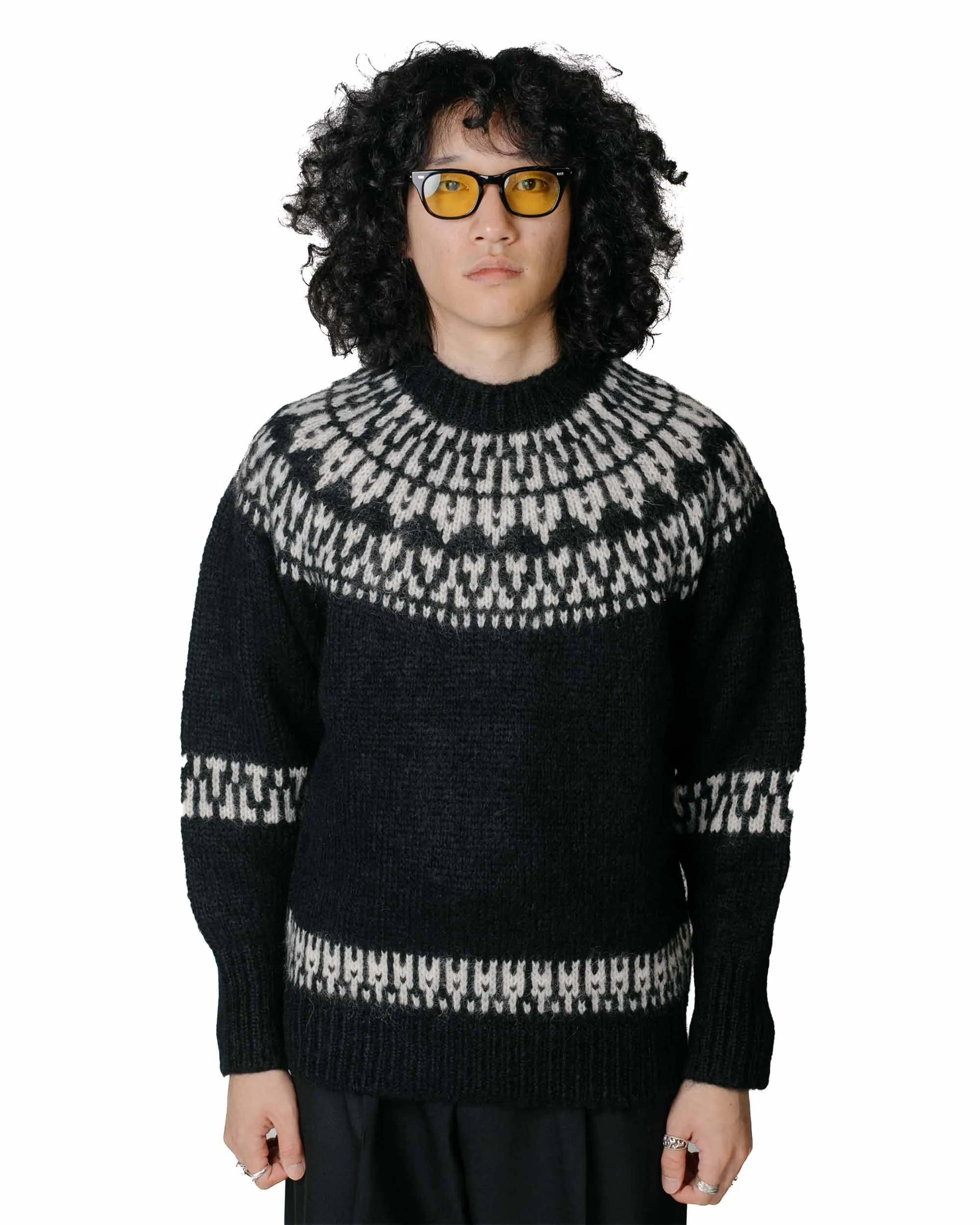 Batoner Mohair Nordic Crew Neck Black