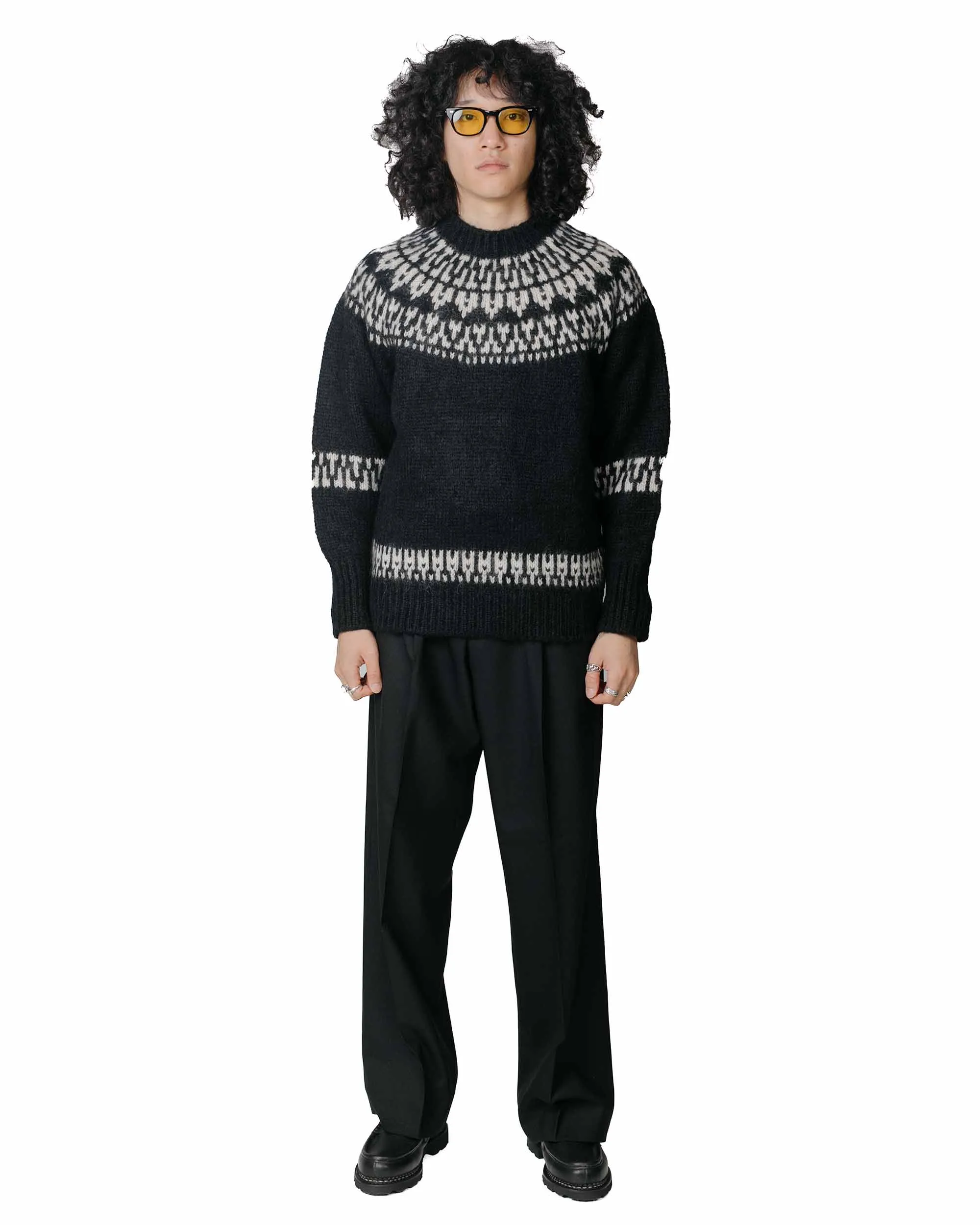 Batoner Mohair Nordic Crew Neck Black