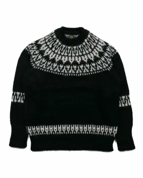 Batoner Mohair Nordic Crew Neck Black