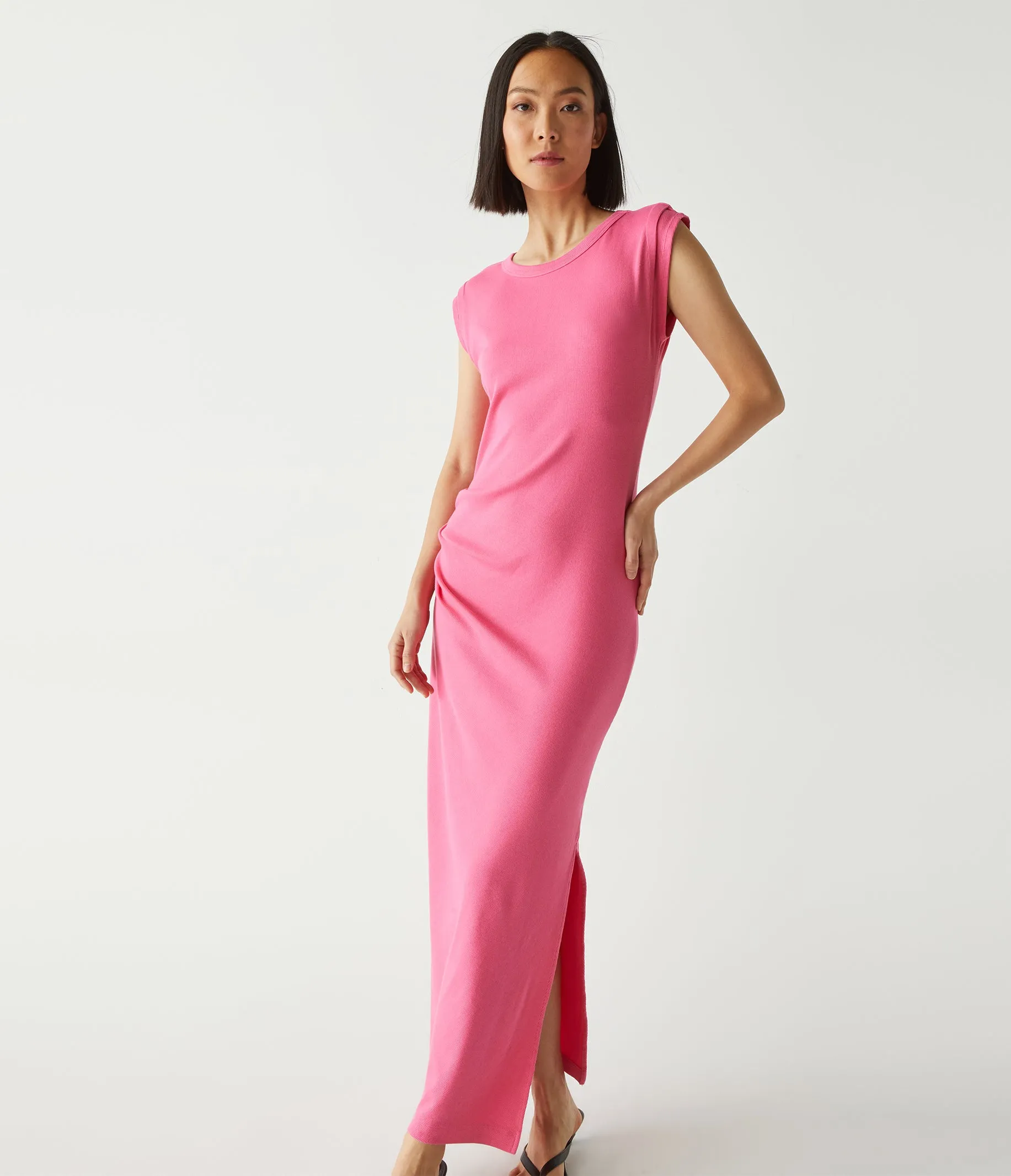 Calliope Power Shoulder Maxi Dress