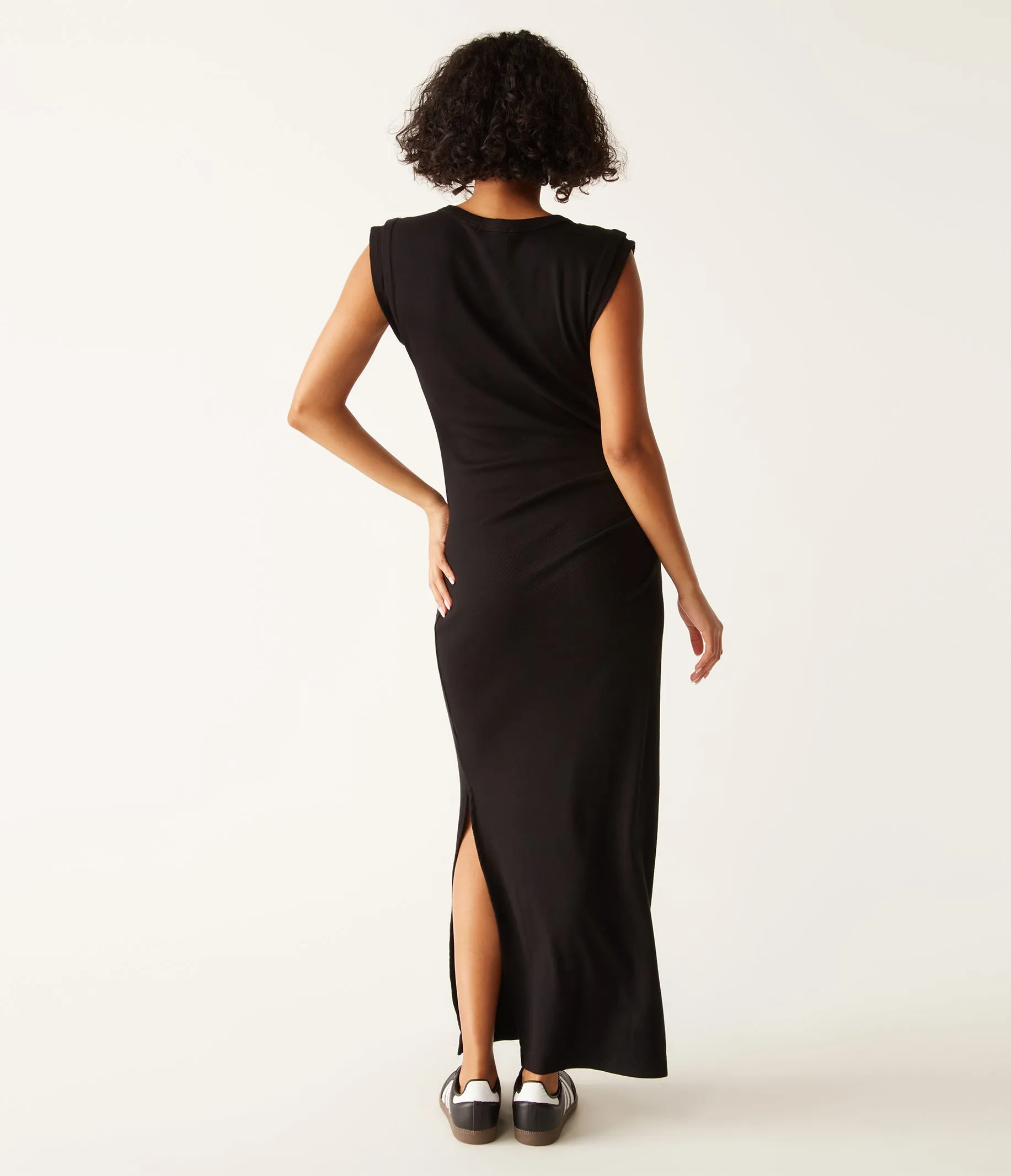 Calliope Power Shoulder Maxi Dress