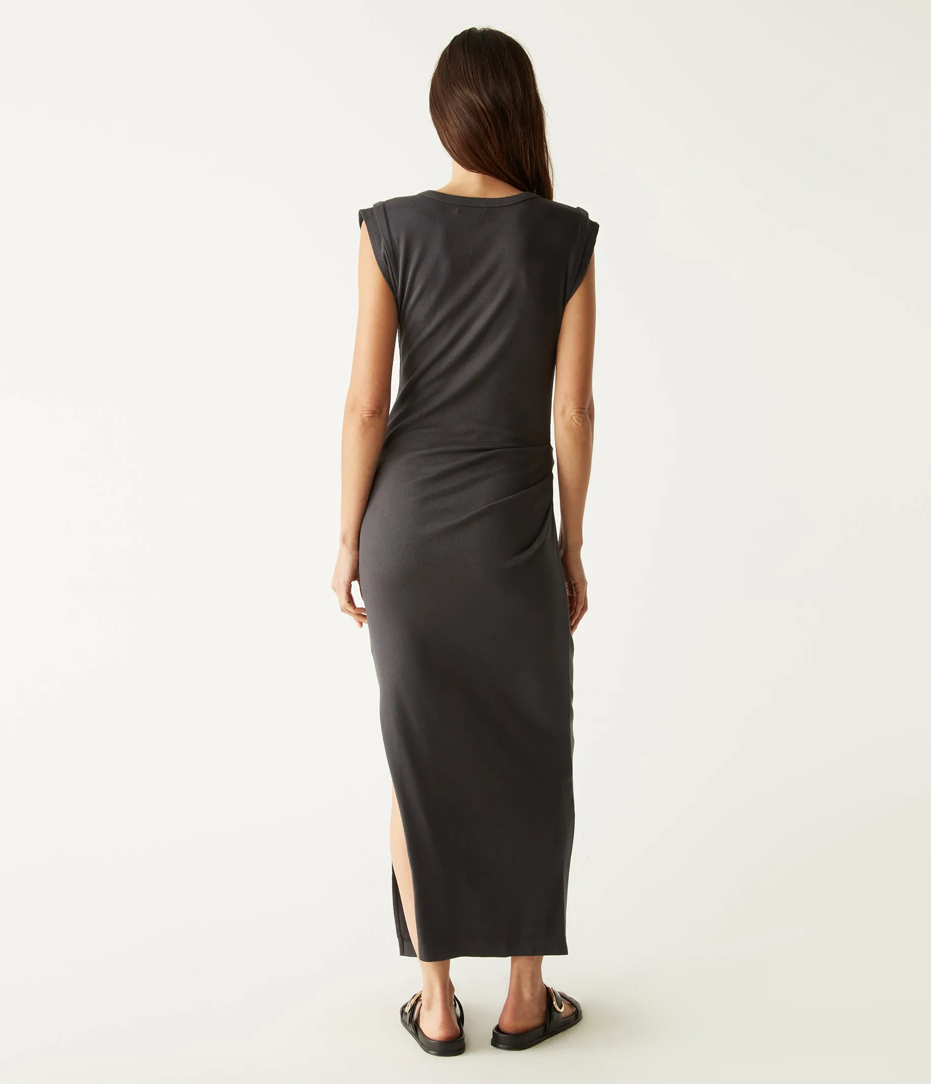 Calliope Power Shoulder Maxi Dress