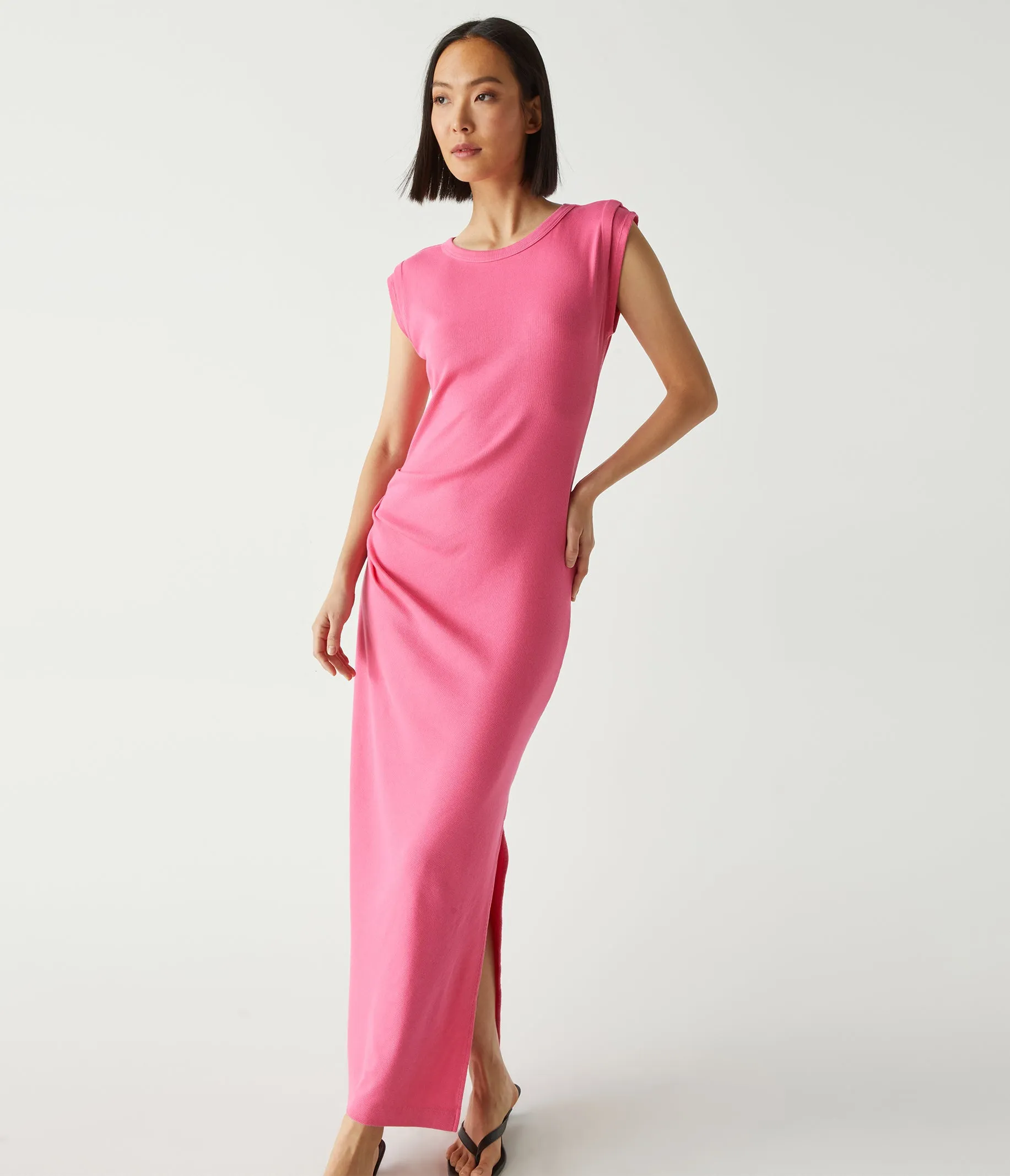 Calliope Power Shoulder Maxi Dress