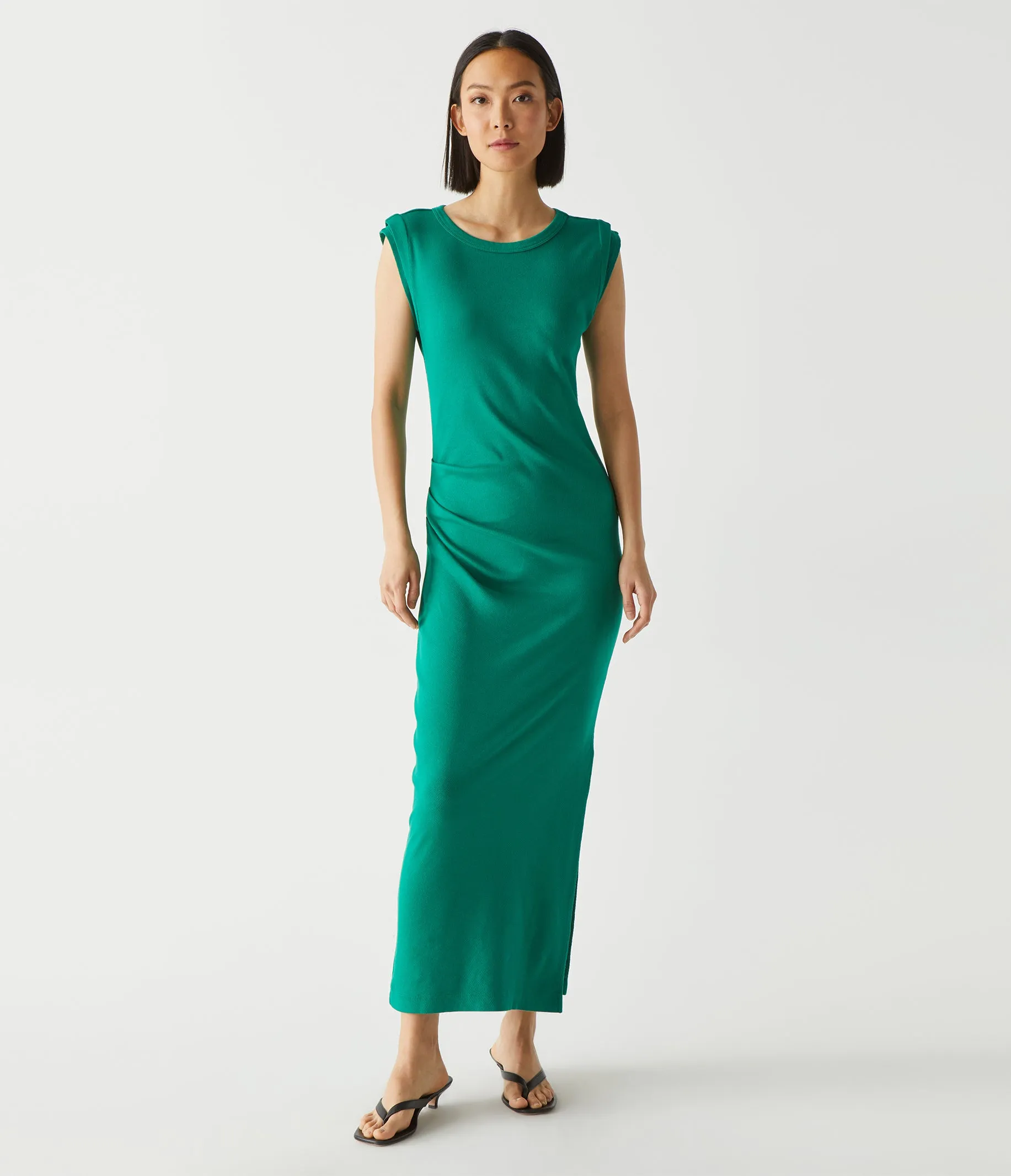 Calliope Power Shoulder Maxi Dress