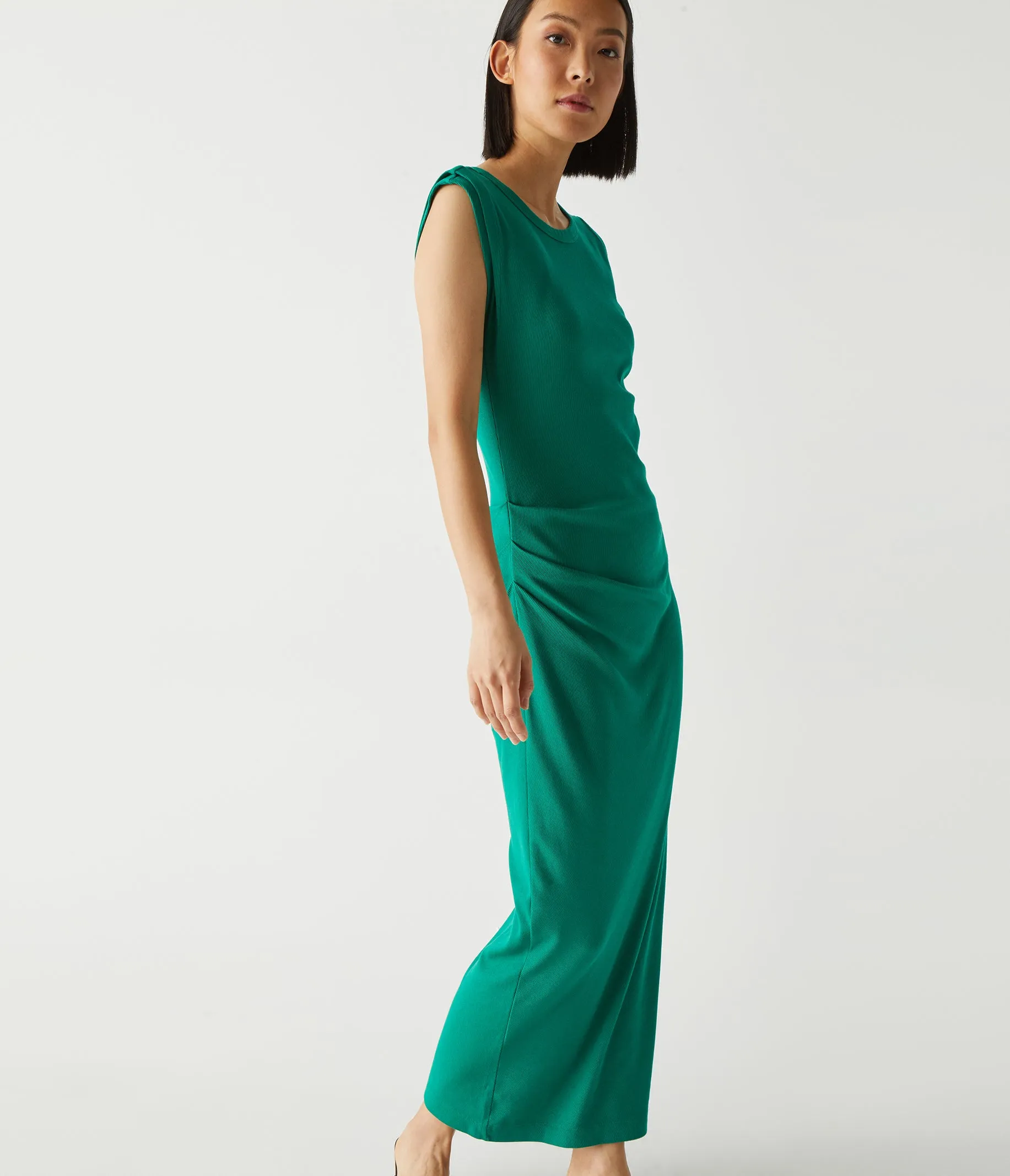 Calliope Power Shoulder Maxi Dress