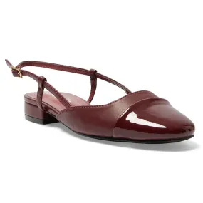 Cleo Flat in Cherry Patent