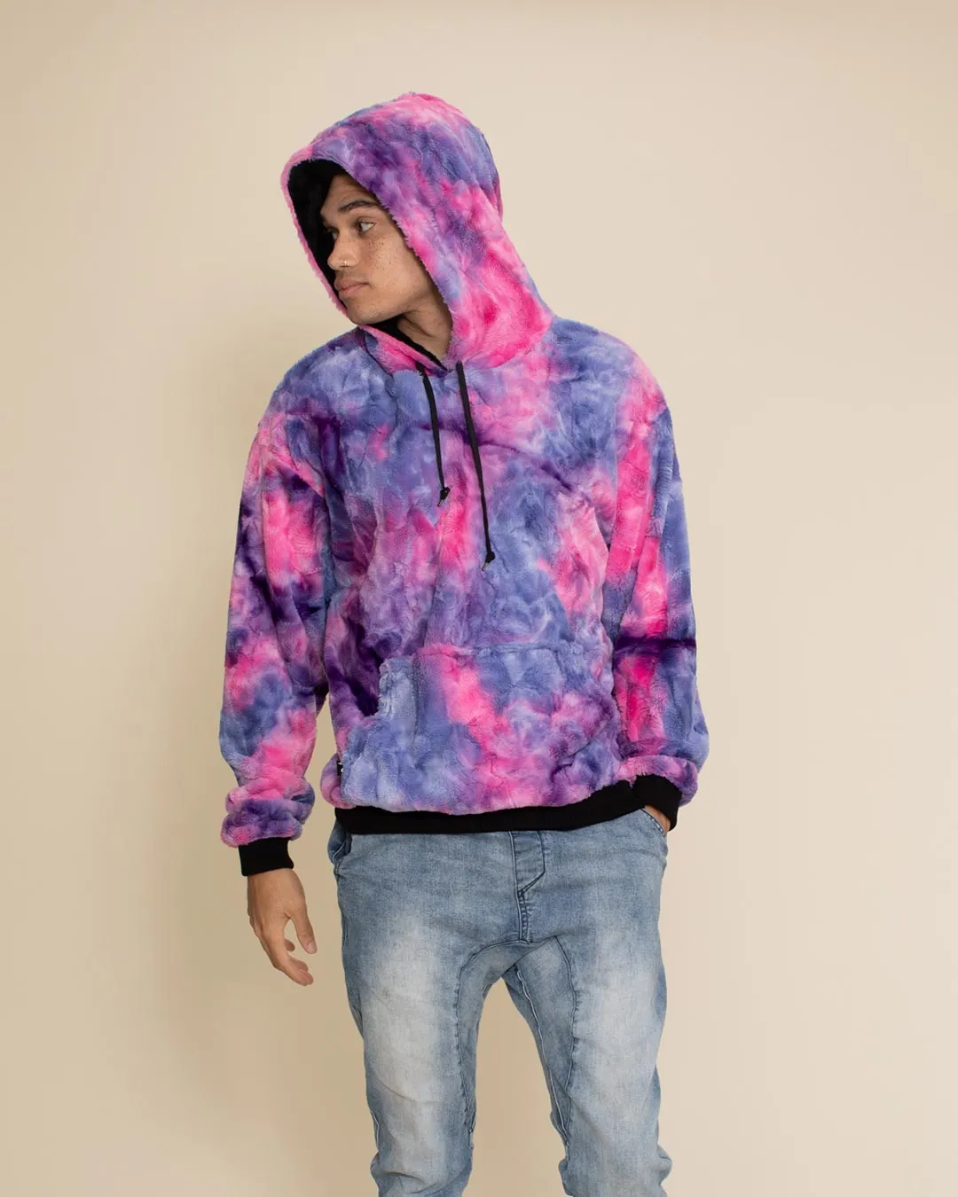 Cotton Candy Cat Hooded ULTRA SOFT Faux Fur Hoodie | Men's