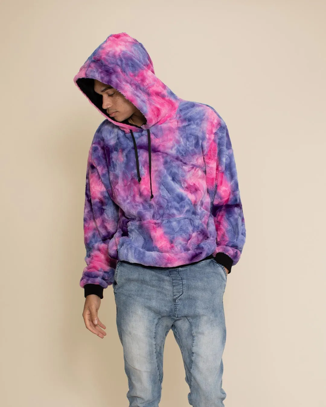 Cotton Candy Cat Hooded ULTRA SOFT Faux Fur Hoodie | Men's