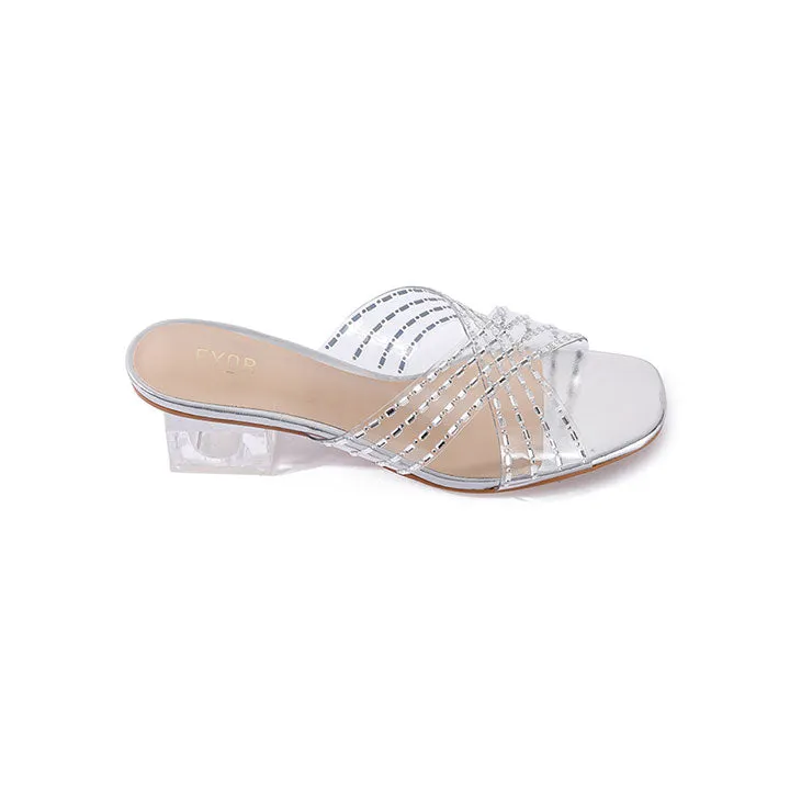 Criss-cross strap Clear Mule BB 09