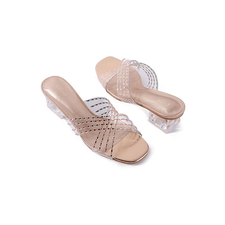 Criss-cross strap Clear Mule BB 09