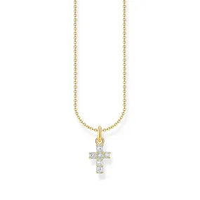 Cross pendant necklace with white zirconia