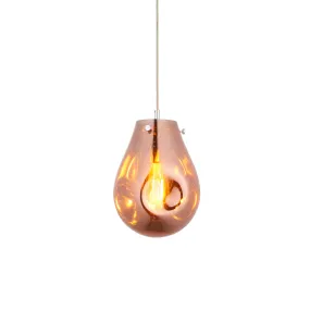 Dazzle Copper Metallic Glass & Chrome Ceiling Pendant Light