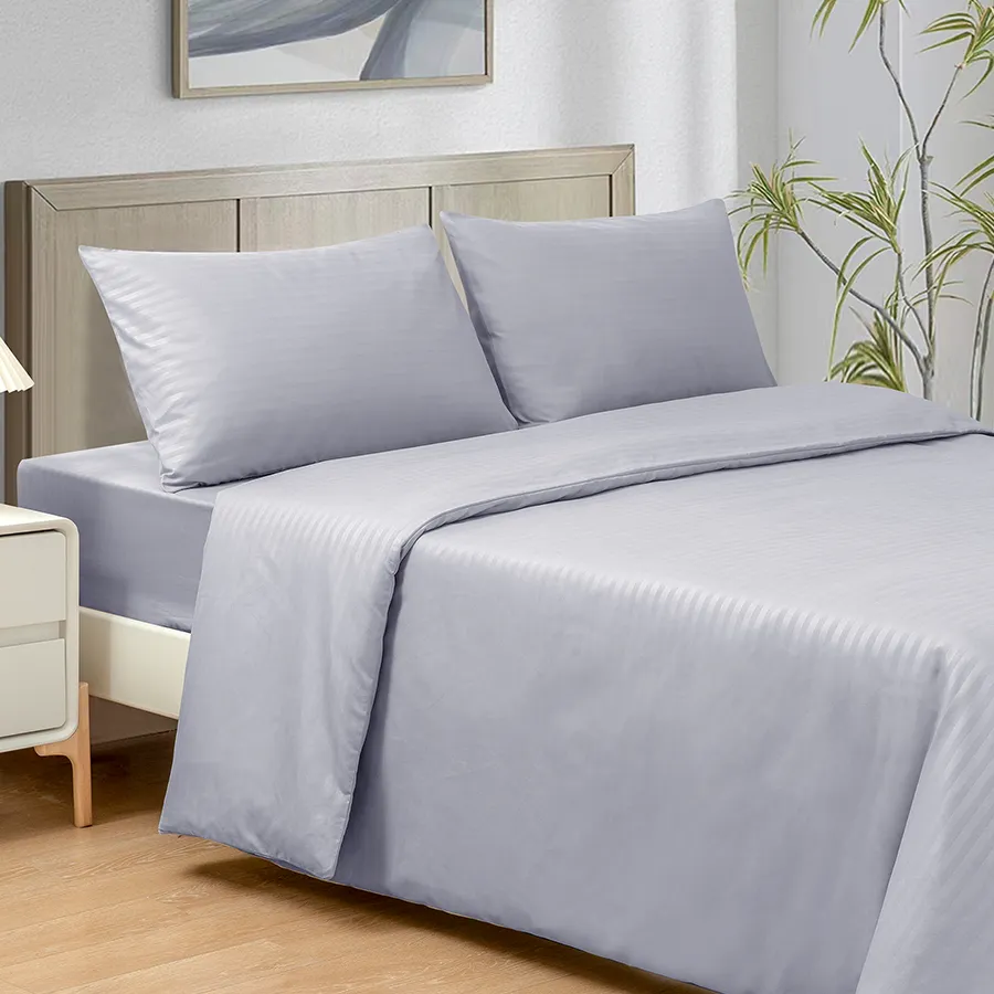 Deluxe Gray Plain Sheet 4pc Set