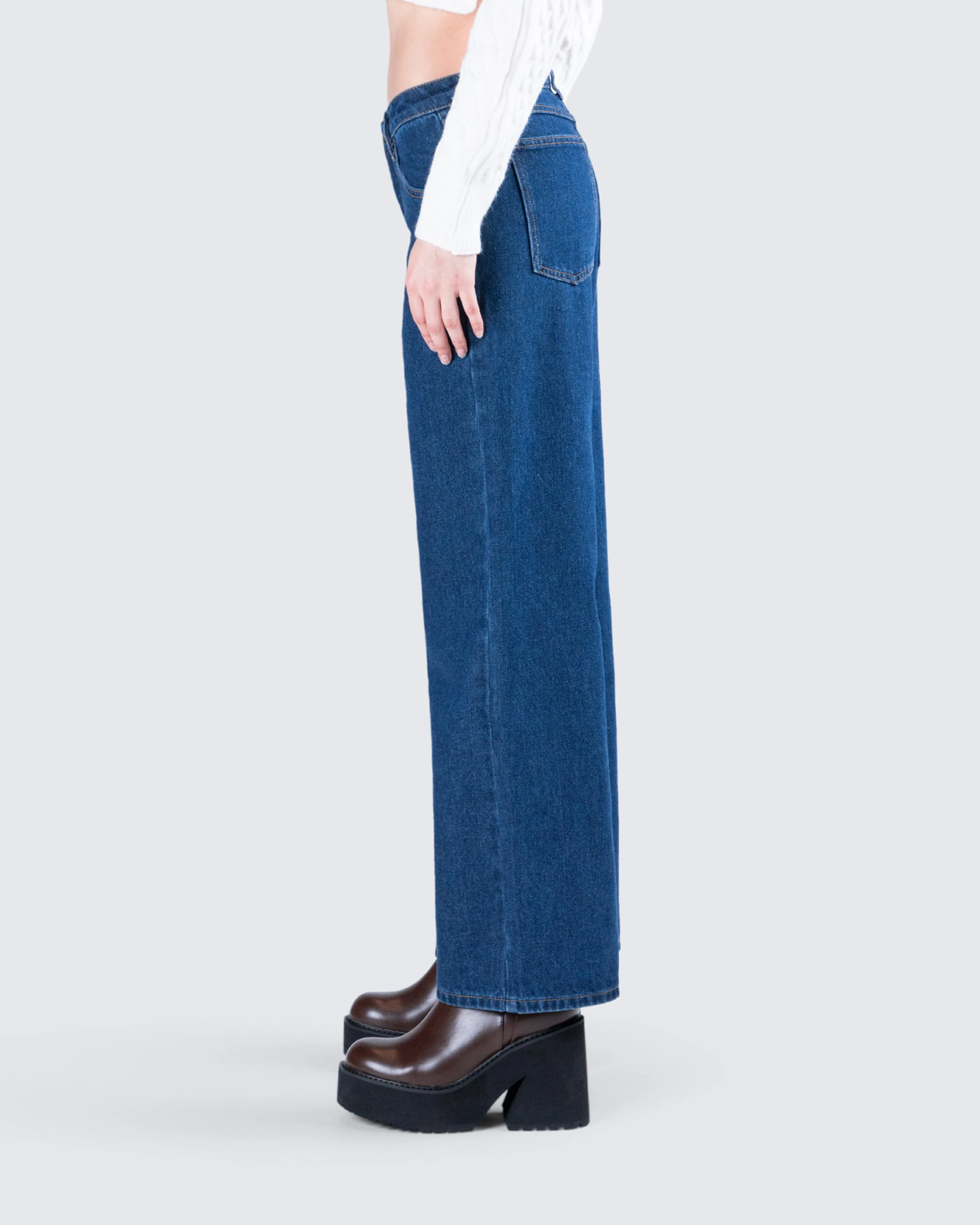 Dulcie Blue Denim Wide Leg Jean