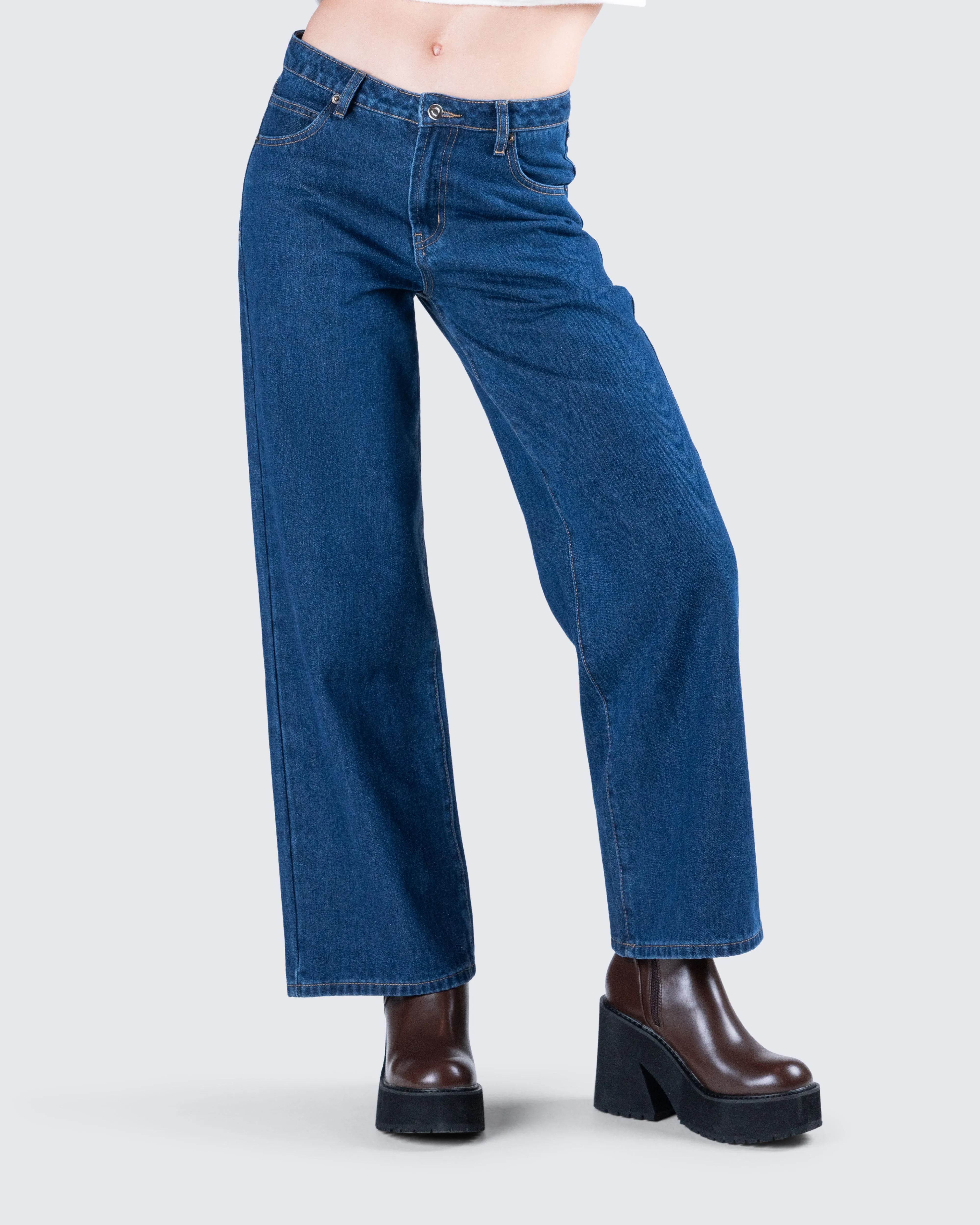 Dulcie Blue Denim Wide Leg Jean