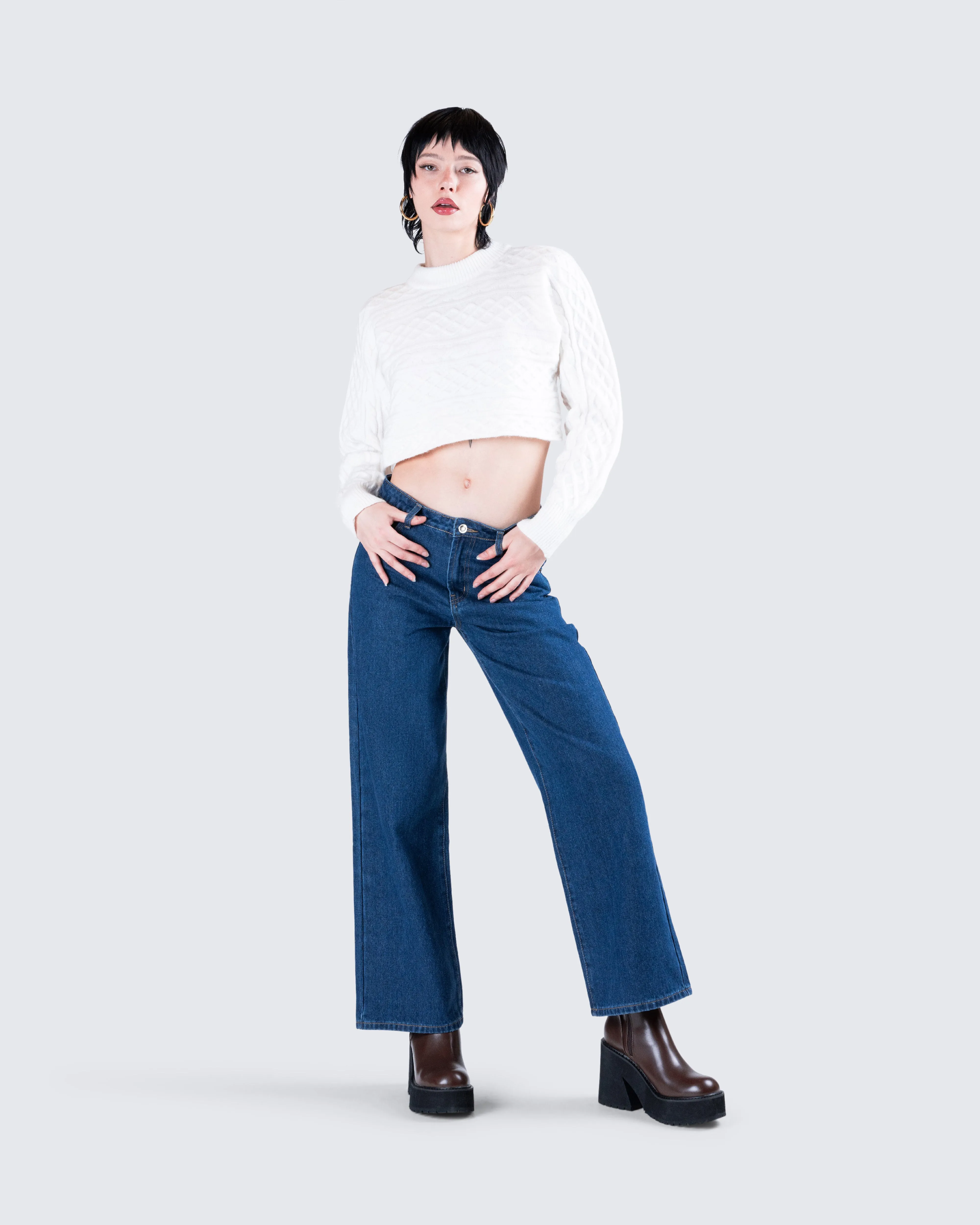 Dulcie Blue Denim Wide Leg Jean