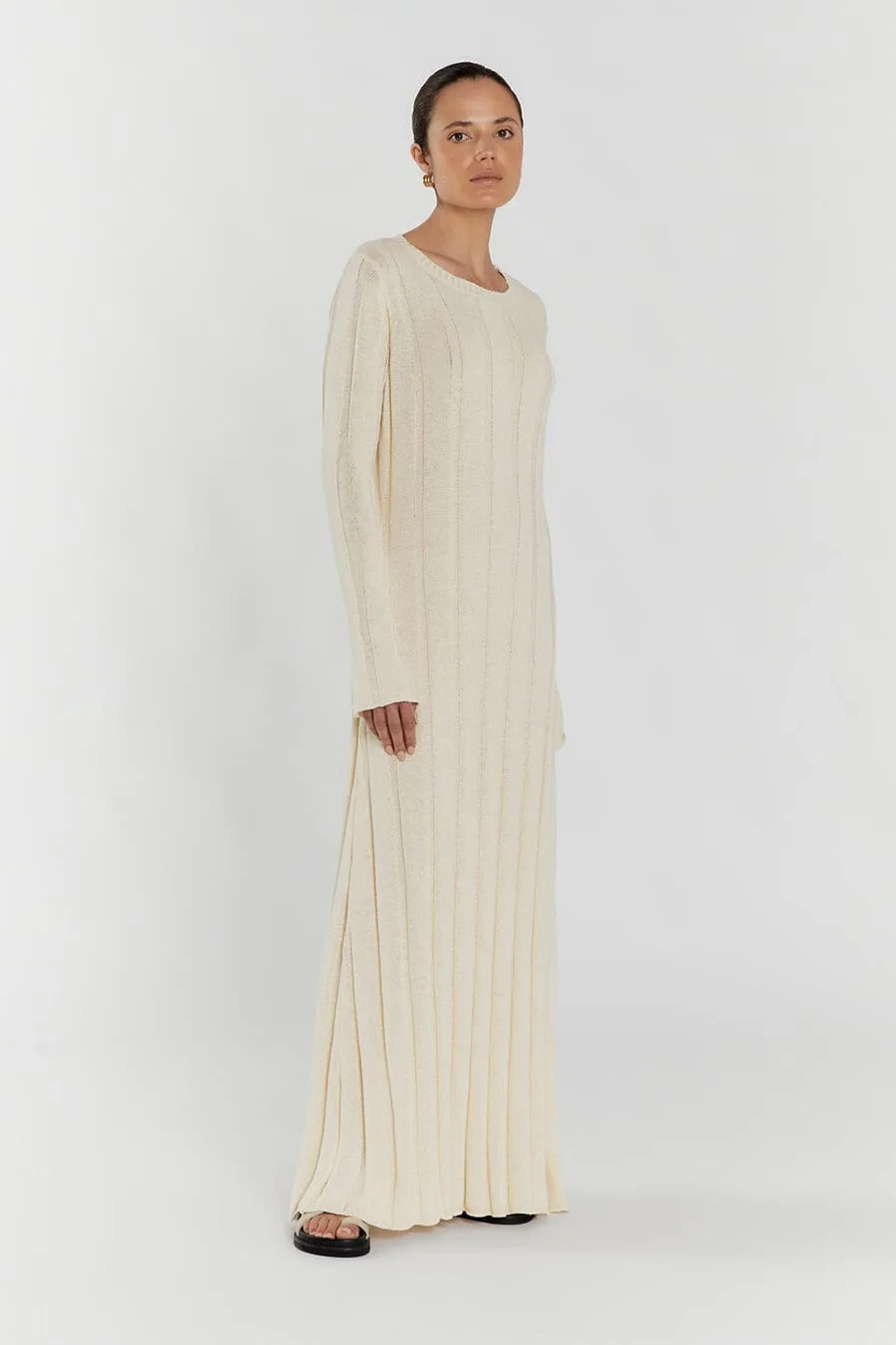 EMERY CREAM LONG SLEEVE MAXI DRESS