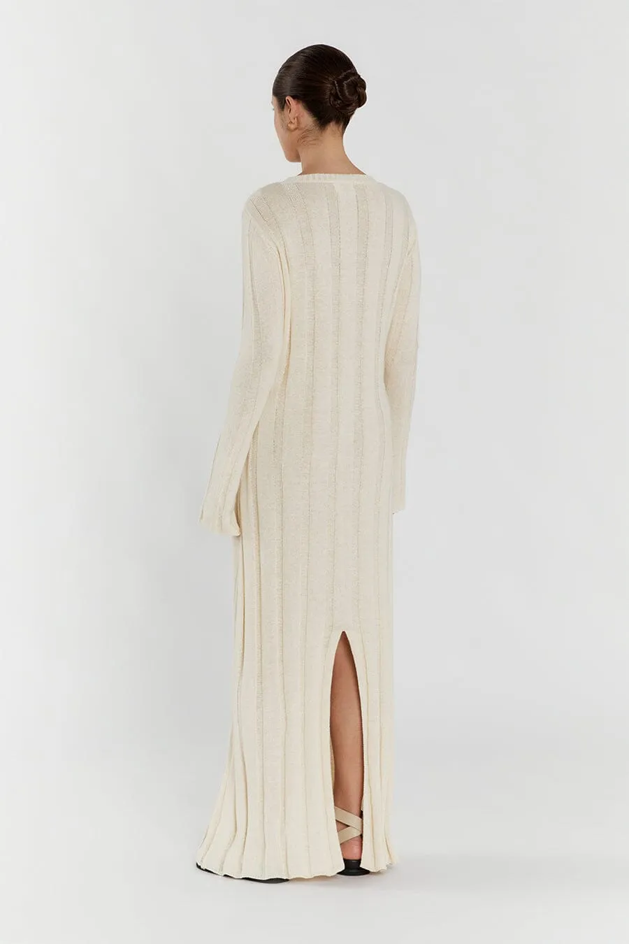 EMERY CREAM LONG SLEEVE MAXI DRESS