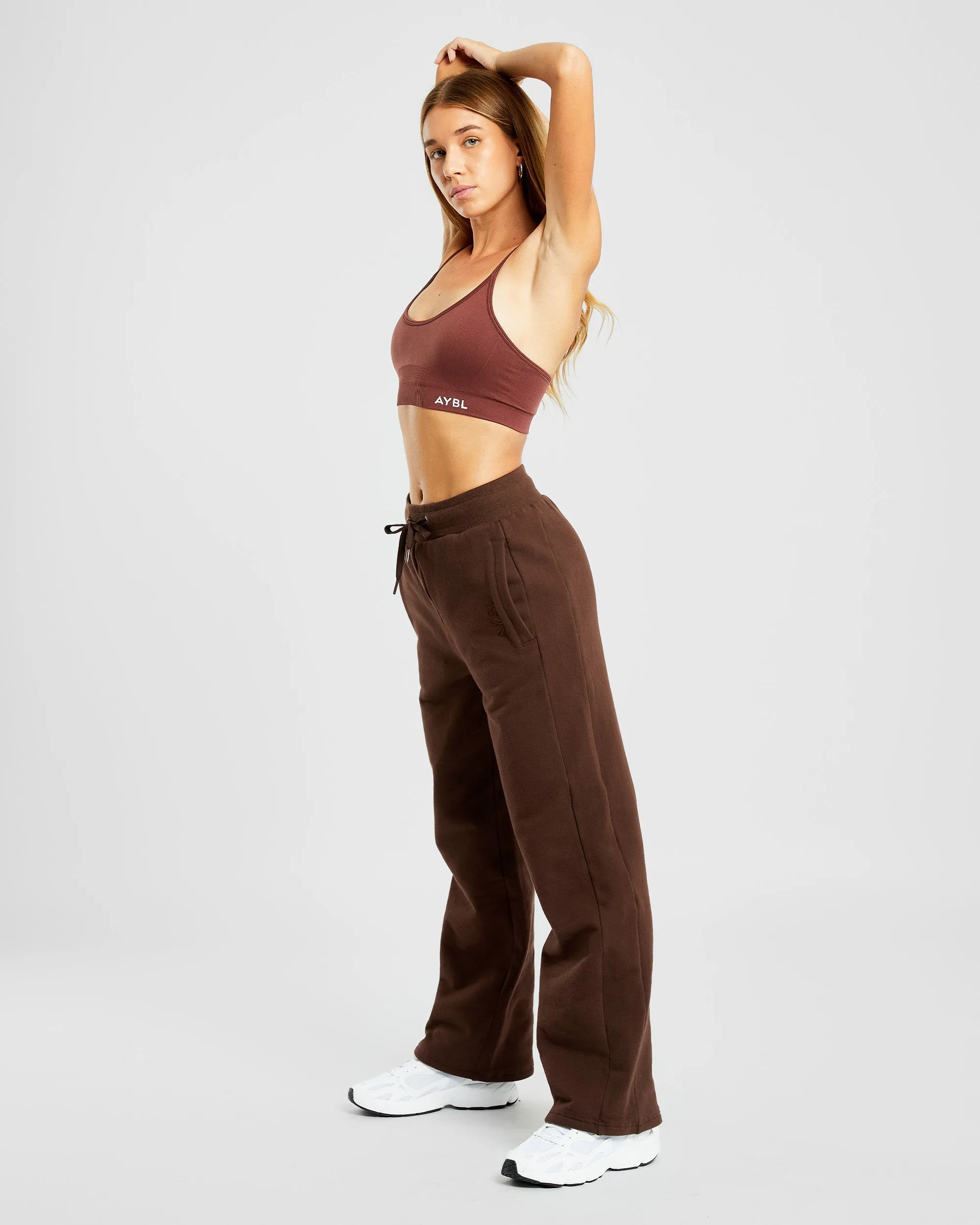 Everyday Relaxed Straight Leg Joggers - Brown