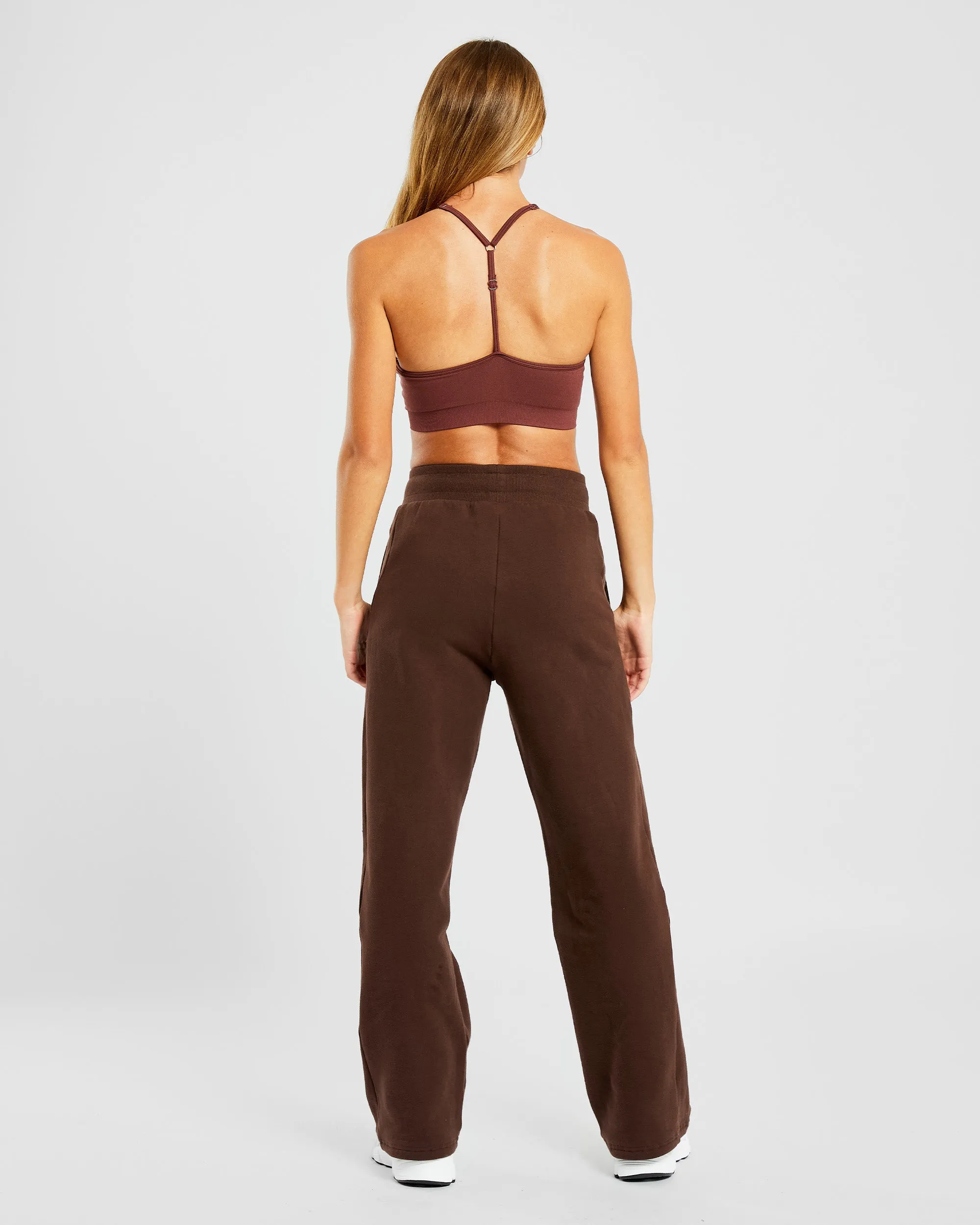 Everyday Relaxed Straight Leg Joggers - Brown