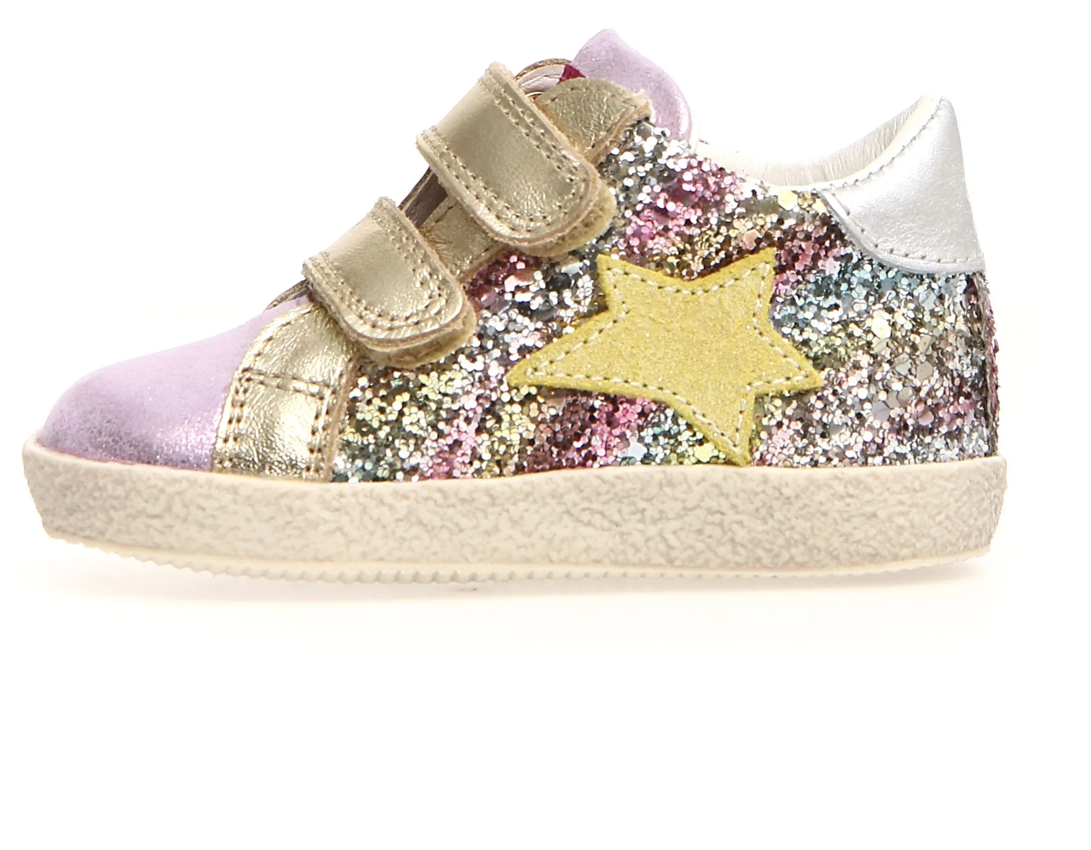 Falcotto Alnoite High VL Girl's Sneakers - Glitter Shaded/Metallic Lilac/Multi