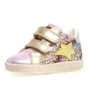 Falcotto Alnoite High VL Girl's Sneakers - Glitter Shaded/Metallic Lilac/Multi