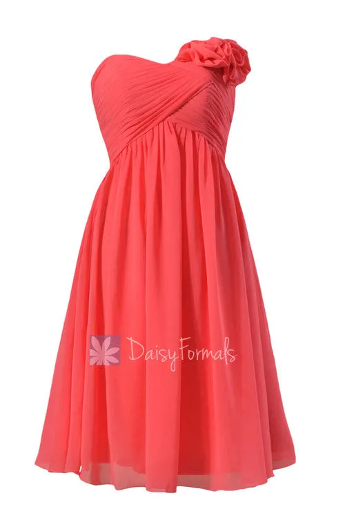 Gorgeous Cherry Chiffon Party Dress Light Chiffon Bridesmaid Dress for beach wedding (BM2425)