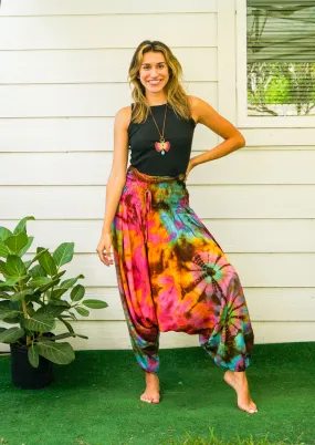 H2828- Hand Dyed Low Cut Hippie Festival Harem Pants