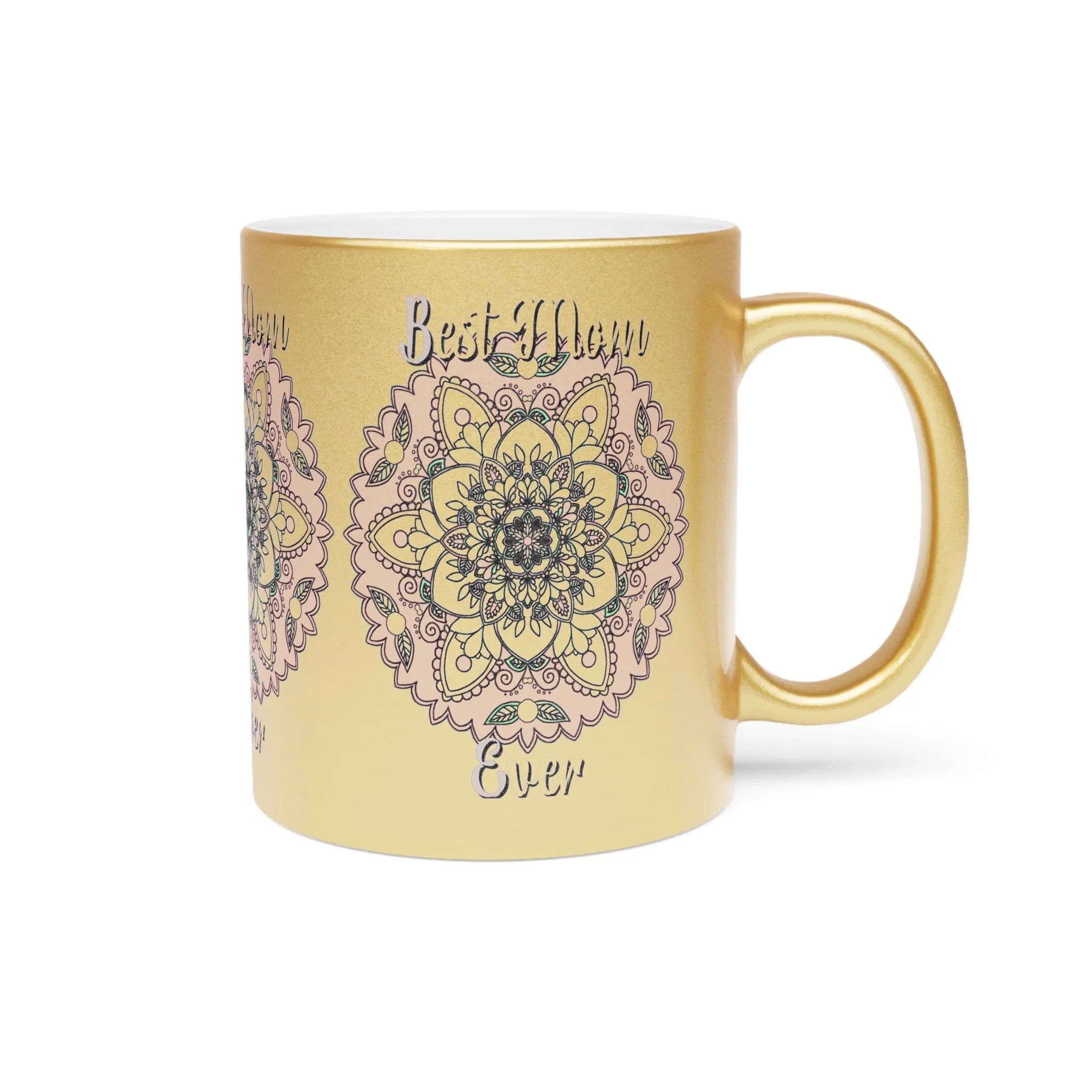 Handmade Mandala Metallic Mug - Perfect Mom Birthday Gift