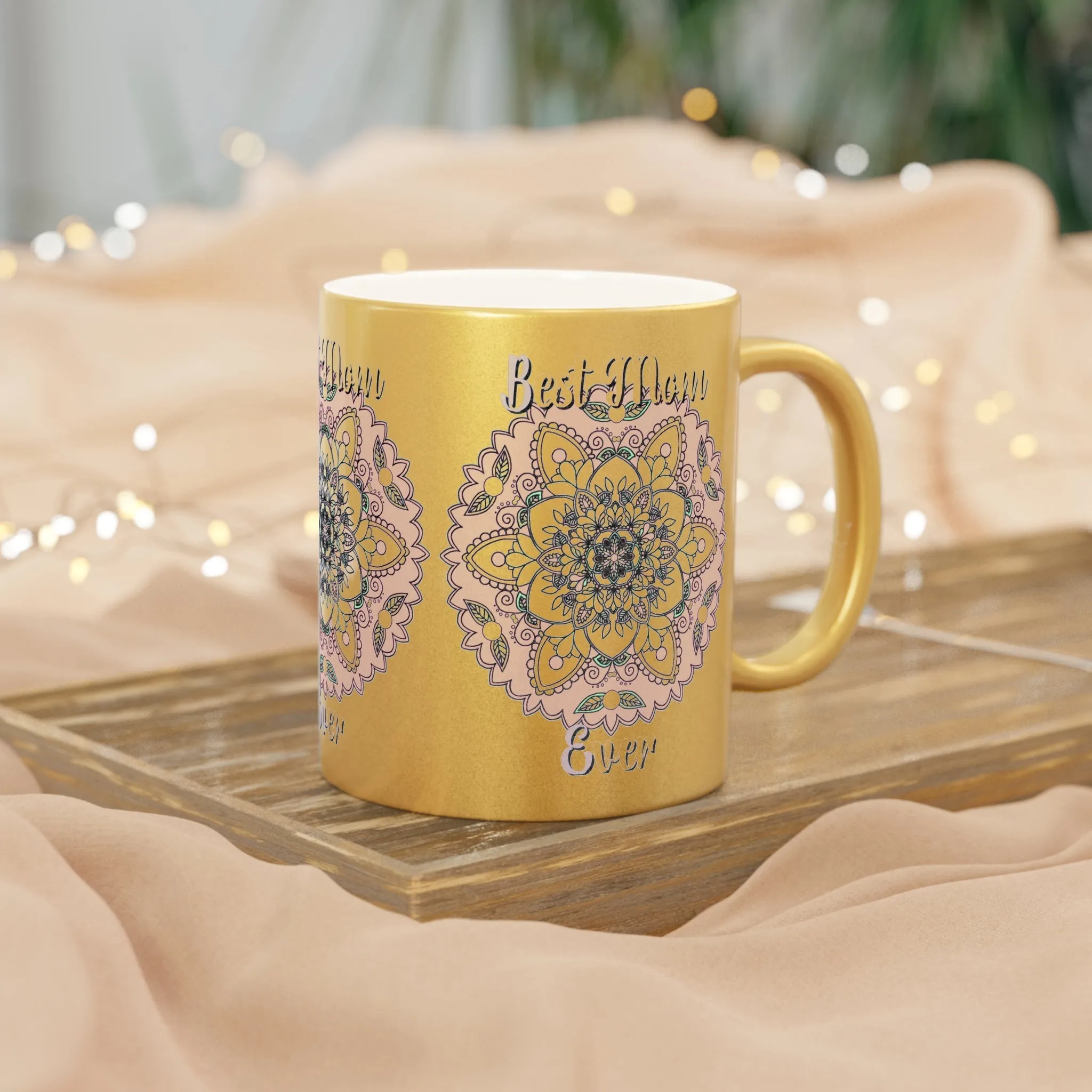 Handmade Mandala Metallic Mug - Perfect Mom Birthday Gift