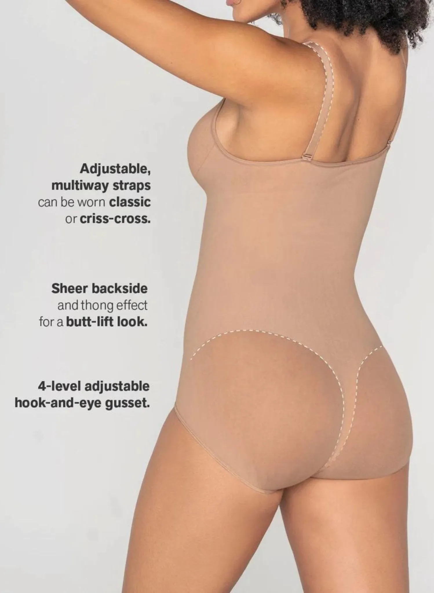 Invisible Bodysuit Shaper with Targeted Compression -  Nude