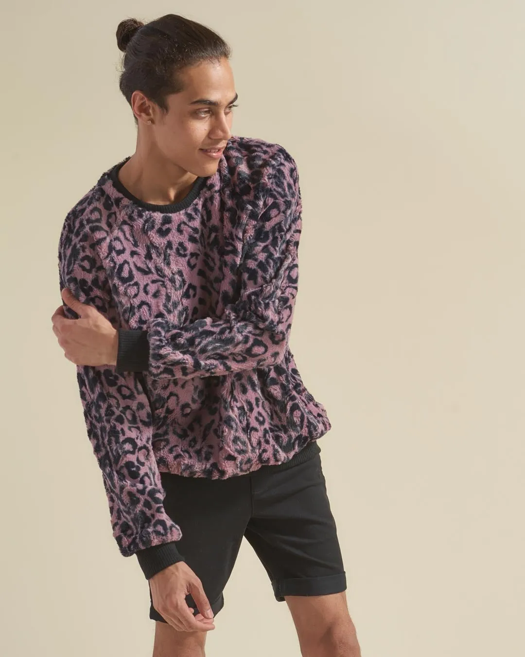 Lavender Leopard ULTRA SOFT Faux Fur Sweater | Men's