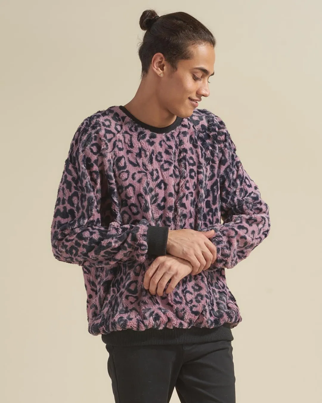 Lavender Leopard ULTRA SOFT Faux Fur Sweater | Men's