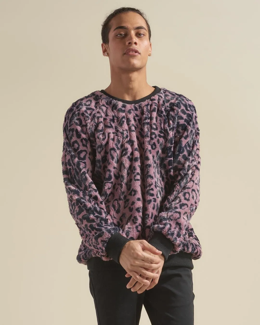 Lavender Leopard ULTRA SOFT Faux Fur Sweater | Men's