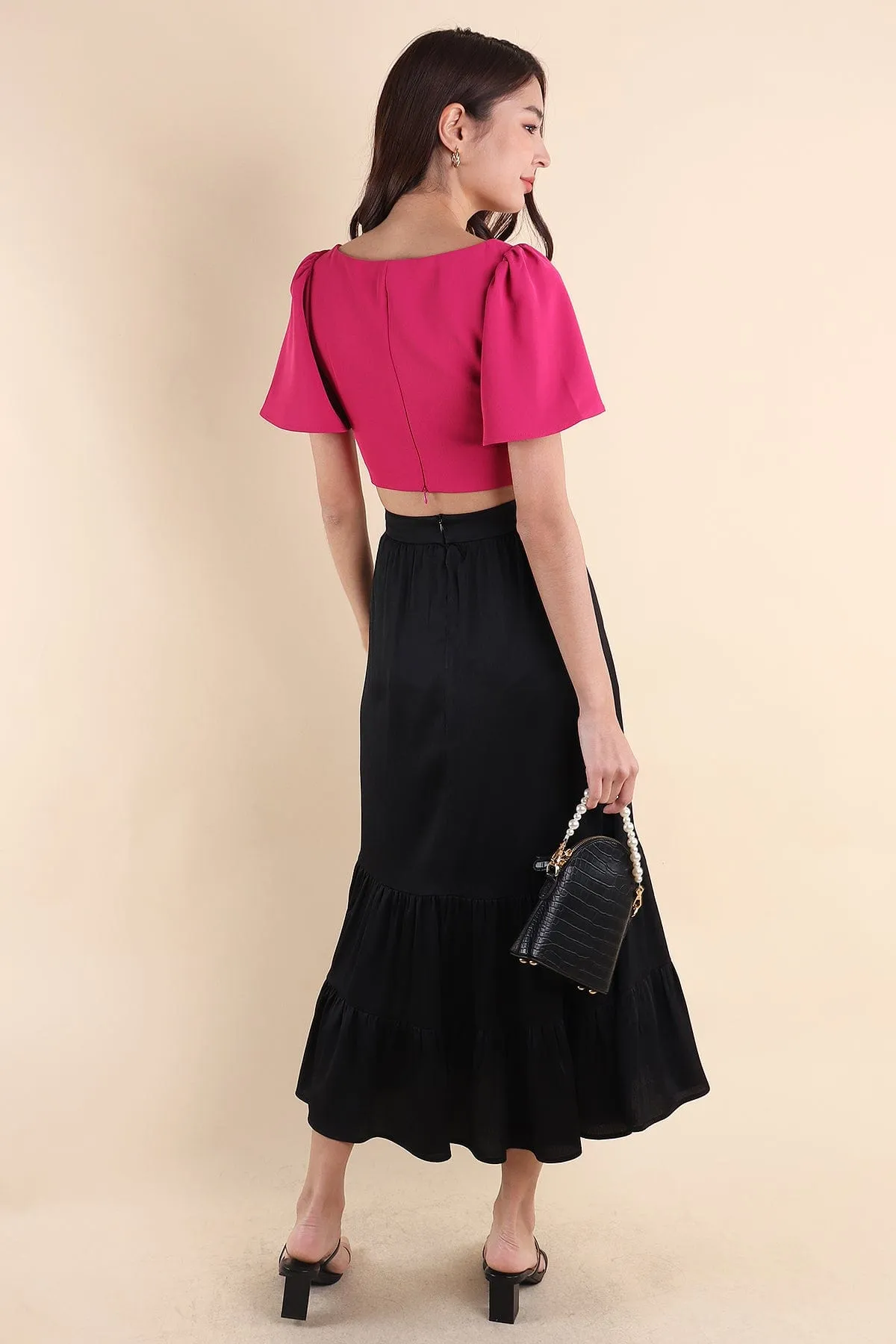 LUMIERE CASCADE SKIRT IN BLACK