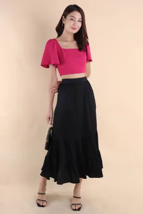 LUMIERE CASCADE SKIRT IN BLACK