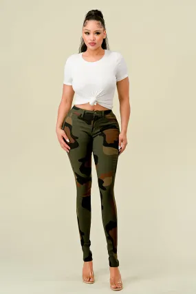 LV-460 DARK ARMY HIGH WAISTED STRETCHY PANTS FOR SUMMER