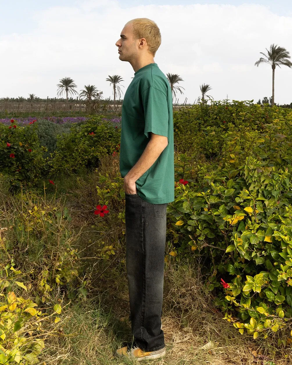 Male Wide-leg Grey Washed Jeans