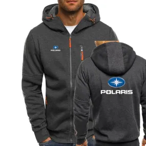 Polaris Snowmobiles print Autumn Men Hoodies Zipper Sweatshirt Streetwear Jacket Mens hooded Tracksuit Slim Fitness Outwear