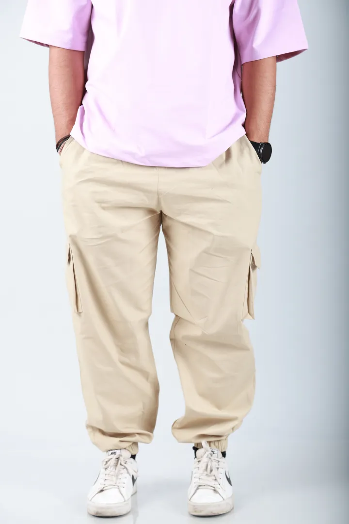 Sand Beige Cargo Harem Pants - Unisex Hopper