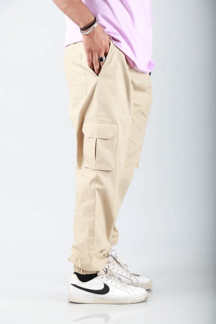 Sand Beige Cargo Harem Pants - Unisex Hopper