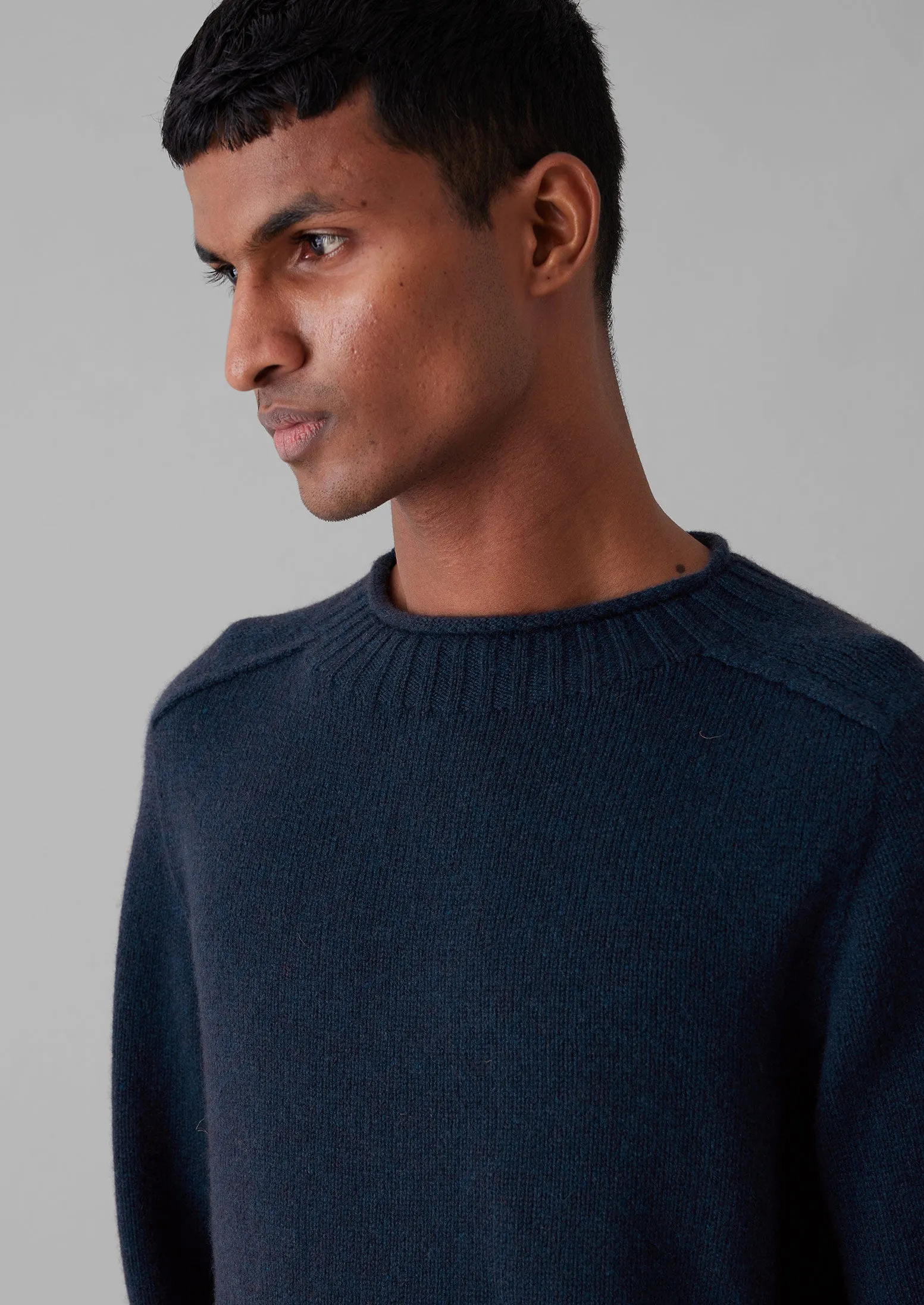 Seamless Wool Cashmere Sweater | Midnight