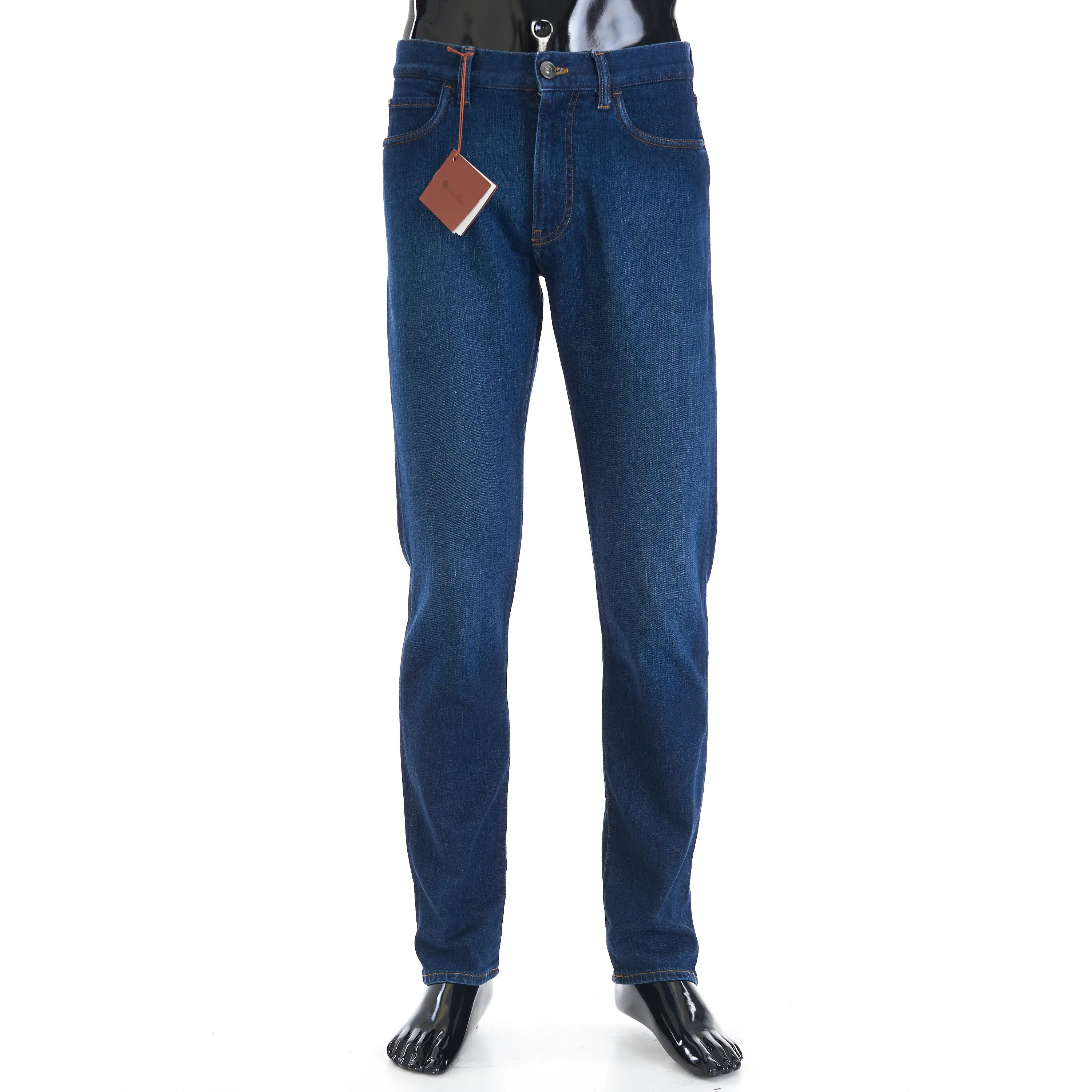 Slim Fit Five-Pocket Doccio Pants In Blue Japanese Kurashiki Denim