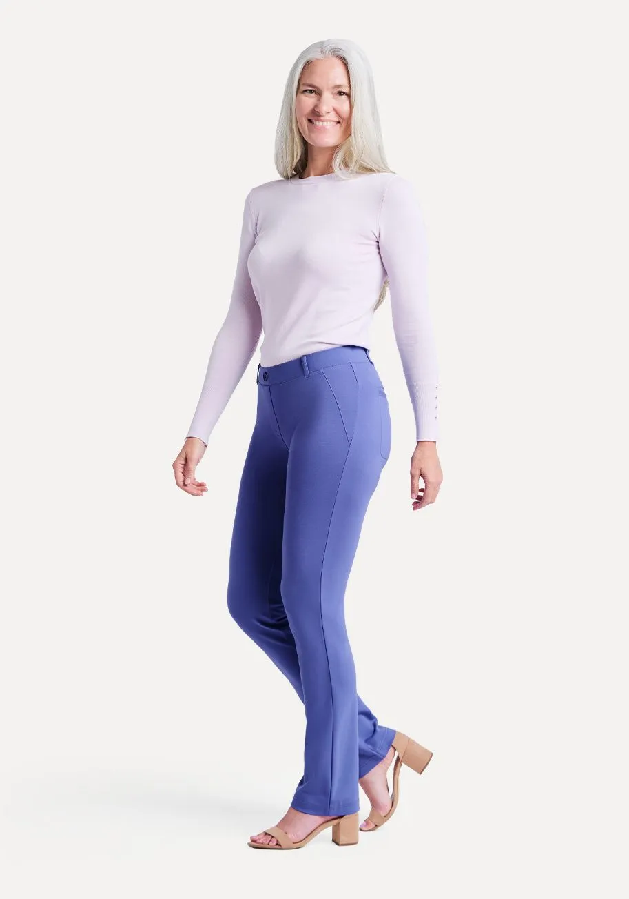 Straight-Leg | Two-Pocket Dress Pant Yoga Pants (Blue Iris)